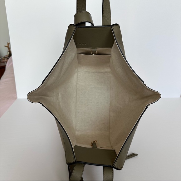 Loewe Small Hammock Bag in Classic Calfskin Tricolor Clay Green/Dusty Beige - Picture 13 of 15